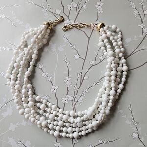 Vintage Monet Gold and White Necklace